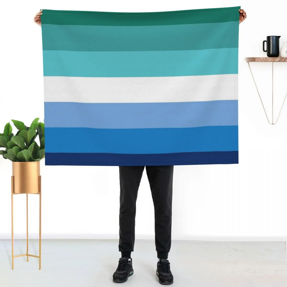 

Gay Male Pride Flag Throw Blanket All Weather Soft Throw Blanket for Sofa