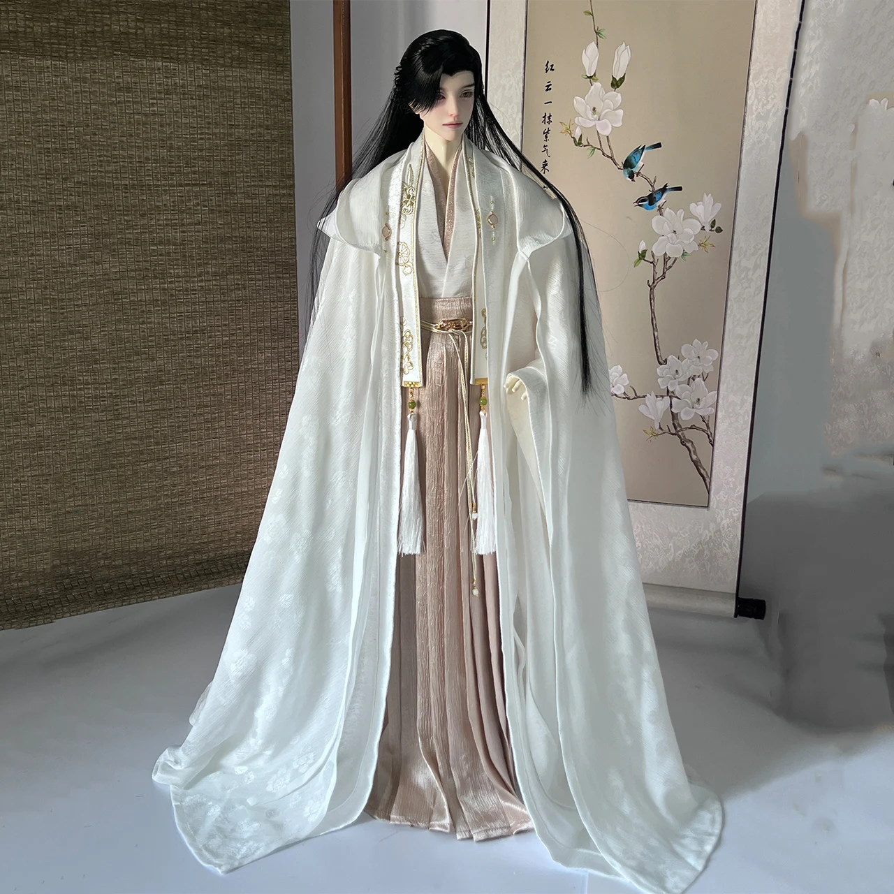 1/4 Strong Body 1/3 BJD Ancient Costume Clothes Robe Hanfu Warrior Outfit For MSD SD13 SSDF ID75 Uncle Doll Accessories A1631
