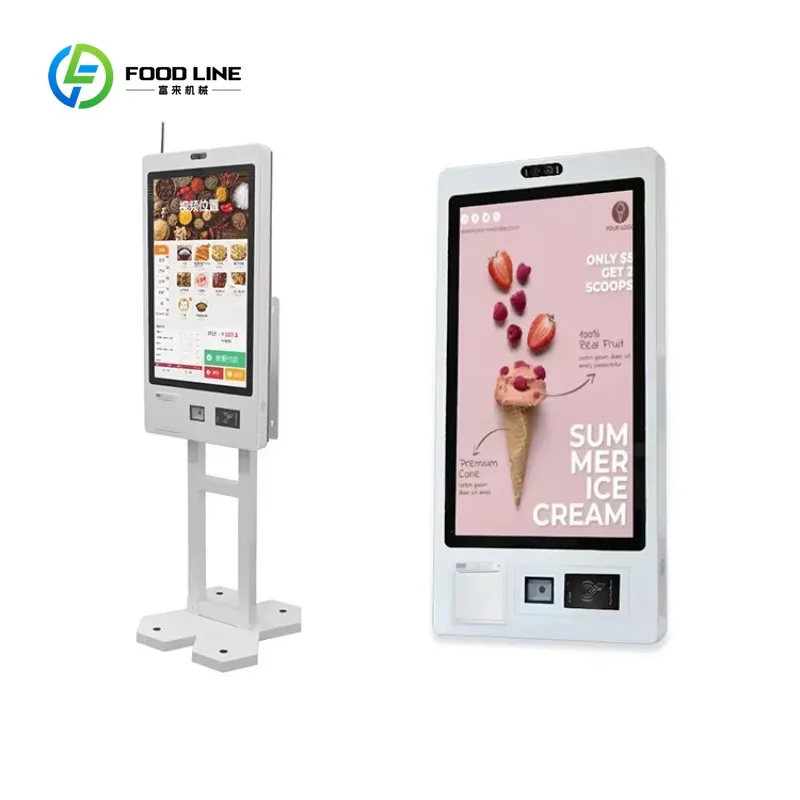 

Customized 32 inch Floor Stand Self Service Touch Screen Indoor Food Ordering Kiosk Self Checkout Payment Kiosk in Restaurant