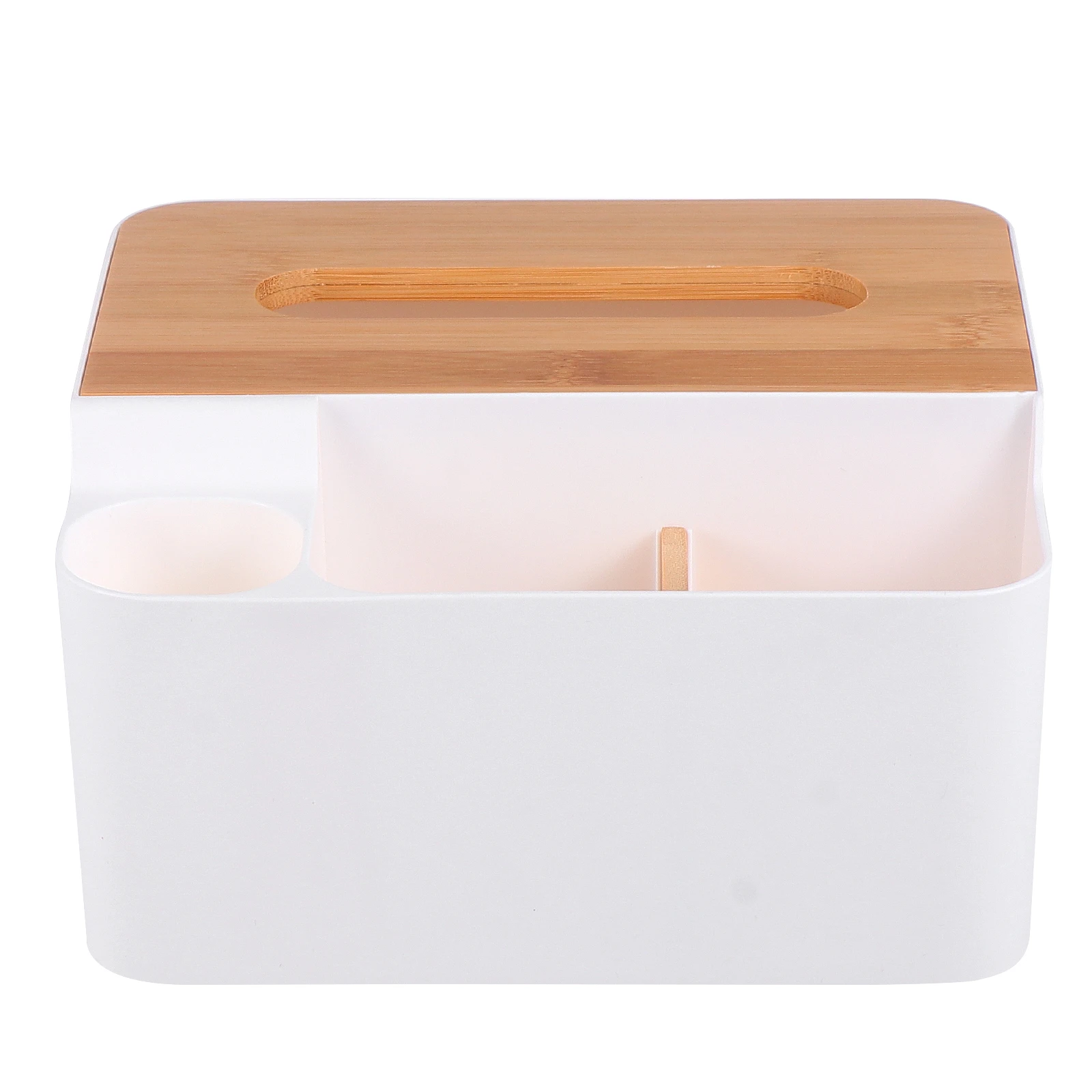 

Multifunctional Storage Box Desktop Organizer White Wooden Plastic Compartment Space-saving Compact Lightweight for Home