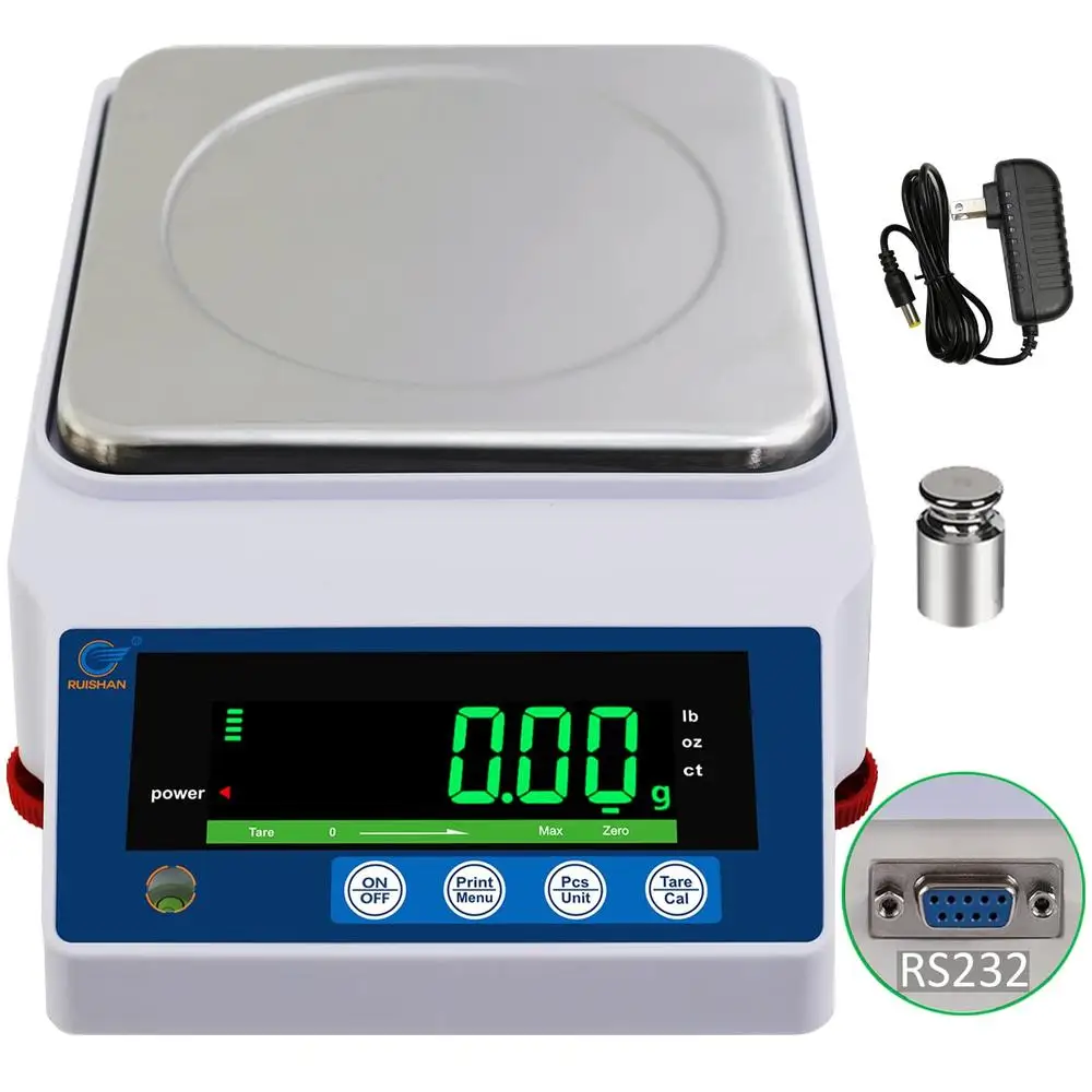 High Precision 5000g Analytical Balance Scale Laboratory Digital Weight 0.01g Accuracy Fast Response Counting Function Stainless