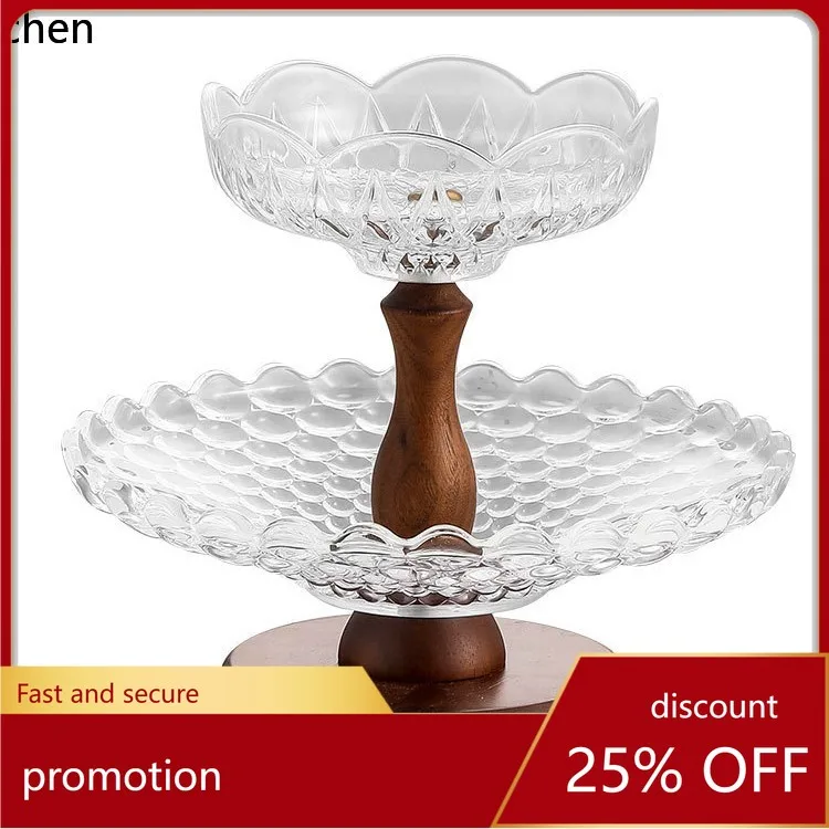 

ZML Living Room Household Glass Fruit Plate Candy Storage Front Desk Coffee Table Snack Tray