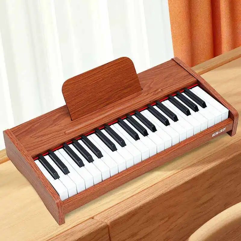 

Электронный орган, 37-клавишная деревянная электронная клавиатура, портативное цифровое мини-пианино для начинающих, музыкальная клавиатура для взрослых и детей