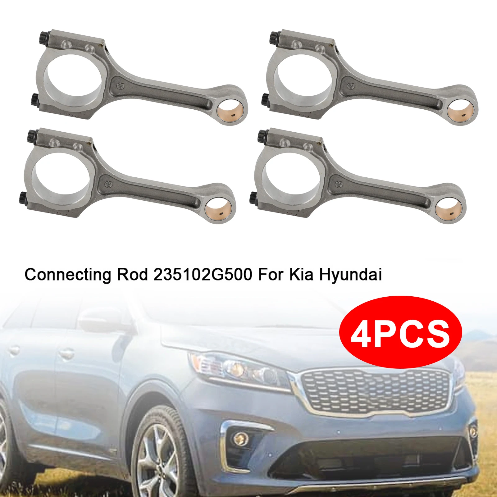 Artudatech 4PCS Connecting Rod 235102G500 For Kia Sorento Sportage Hyundai Sonata 2.4L 2011-2020 Car Accessories