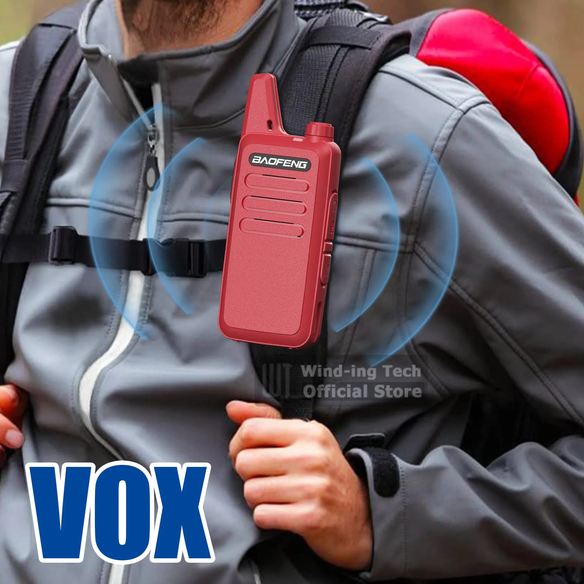 2 قطعة Baofeng BF-T20D راديو محمول صغير أحمر أسود ترقية AI الحد من الضوضاء نوع-C UHF 16CH اسلكية تخاطب مناسبة للفريق