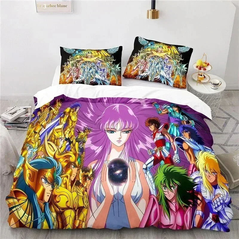Anime Saint Seiya Bedding Set Duvet Cover Bedroom Comforter Covers Single Twin King Size Quilt Cover Home Textile