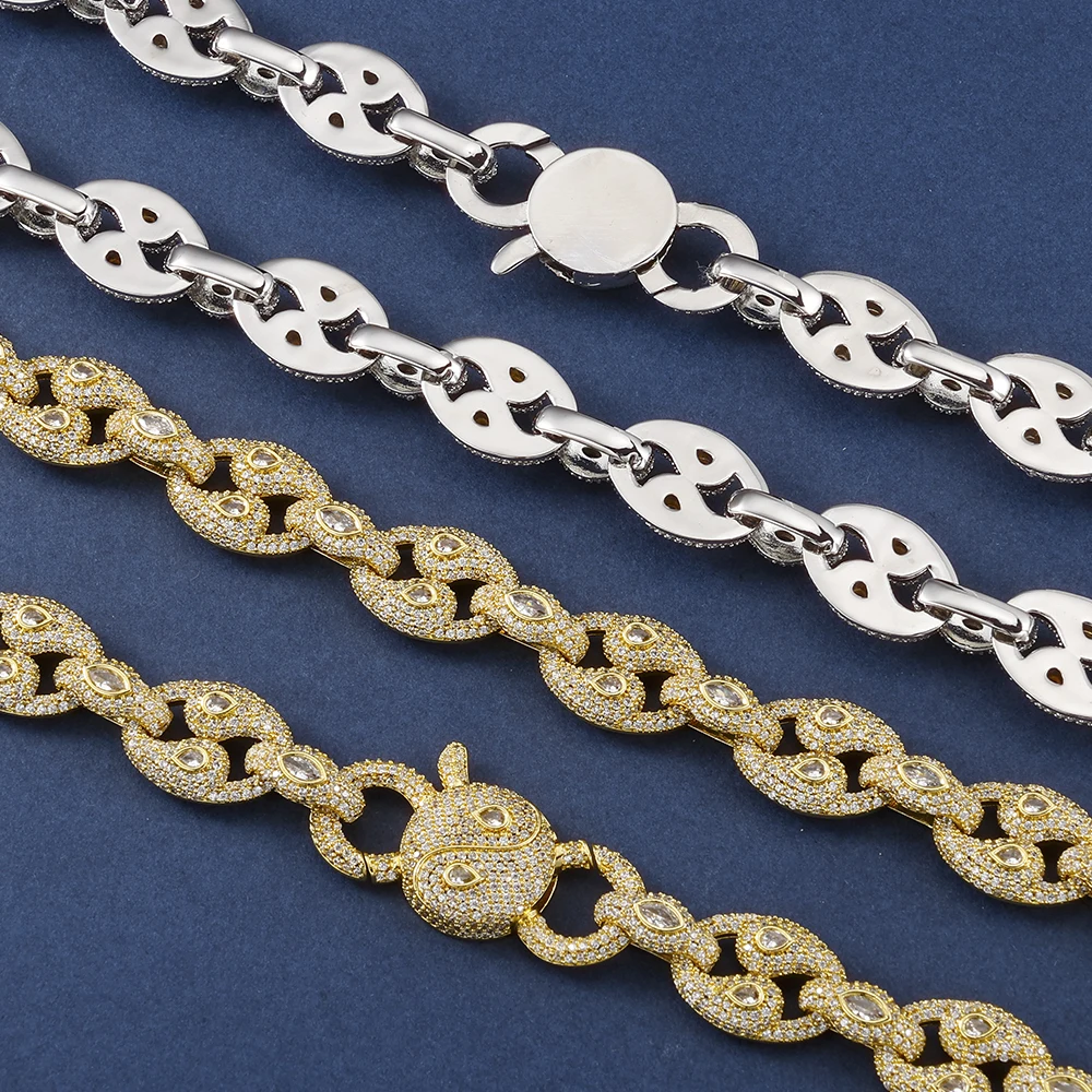 2026 New 14mm Ice Droplet Shaped Jewelry With Shiny Spring Buckle Chain Necklace As A Gift For Men And Women