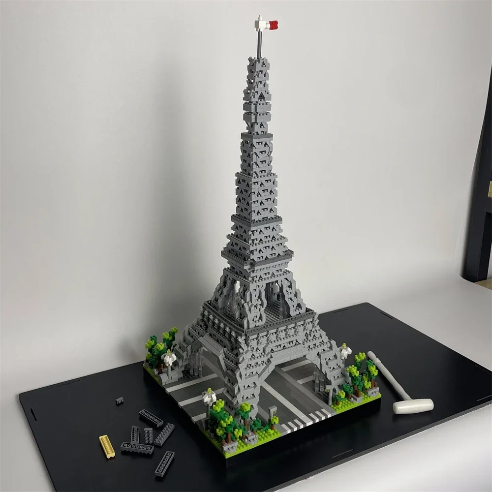 Paris Eiffel Tower Micro Mini Building Blocks Toy - Iconic Paris Landmark Educational Puzzle Assembly Kit for World Architecture