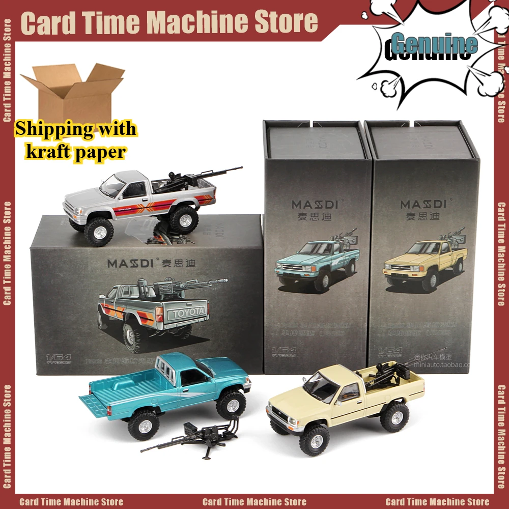 

Masdi 1/64 1994 TOYOTA Hilux LN107 RN80 Red TYT3900 Alloy Pickup chariots Car Model Miniature Ornament Collection Model HobbyToy
