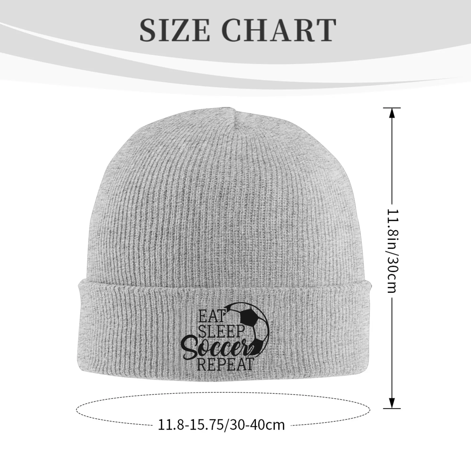 Eat Sleep Soccer Repeat Printed Winter Skullies Beanies Hat Warm Autumn Knitted Hats Bonnet Caps for Women Men