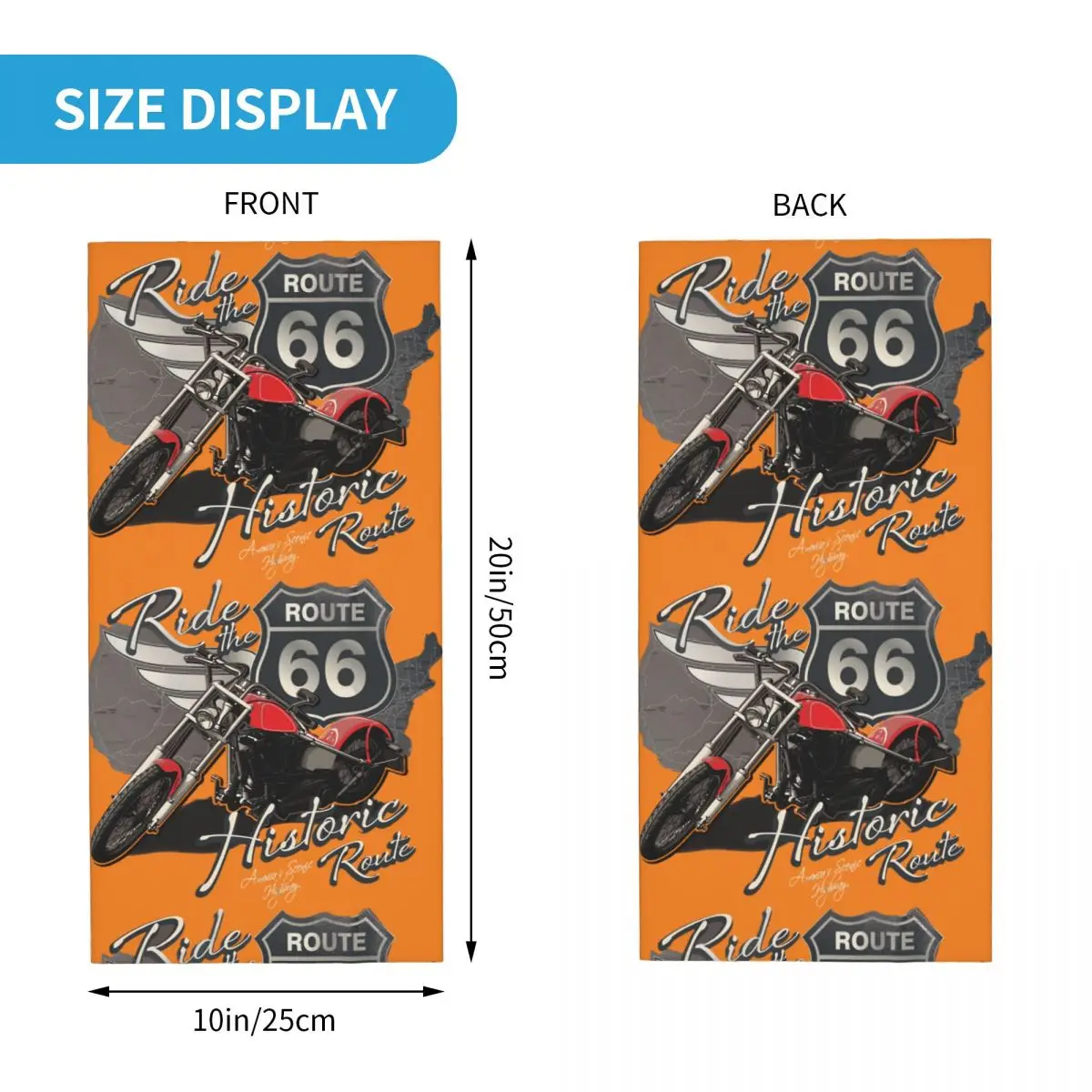 Motorcycle Ride Historic Motocross Bandana Neck Gaiter Printed Route 66 Wrap Scarf Multi-use Balaclava Cycling Unisex Adult