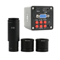 2K 4K 1080P 34MP 38MP 48MP 55MP HDMI USB Type-C Industrial Lab Digital Video Microscope Camera+0.5X C Mount Eyepiece Adapter