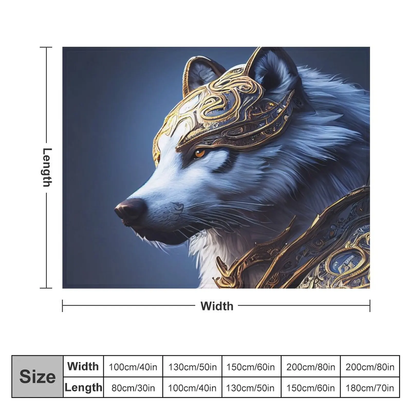 Leader wolf in armor Throw Blanket Personalized Gift Kid'S Blankets