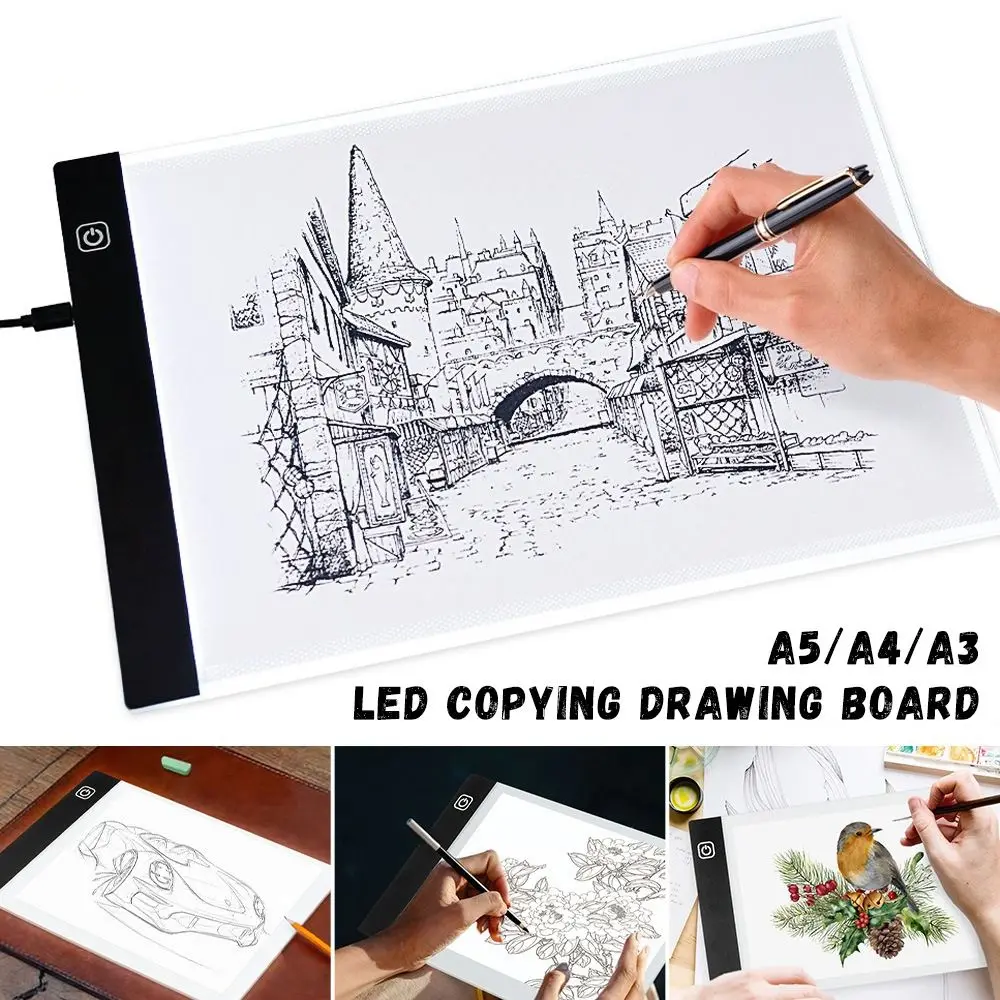 A3/A4/A5 Electronic Drawing Board Three Level Dimming Light Transmitting LED Painting Board DIY USB Sketching Copy Drawing Board
