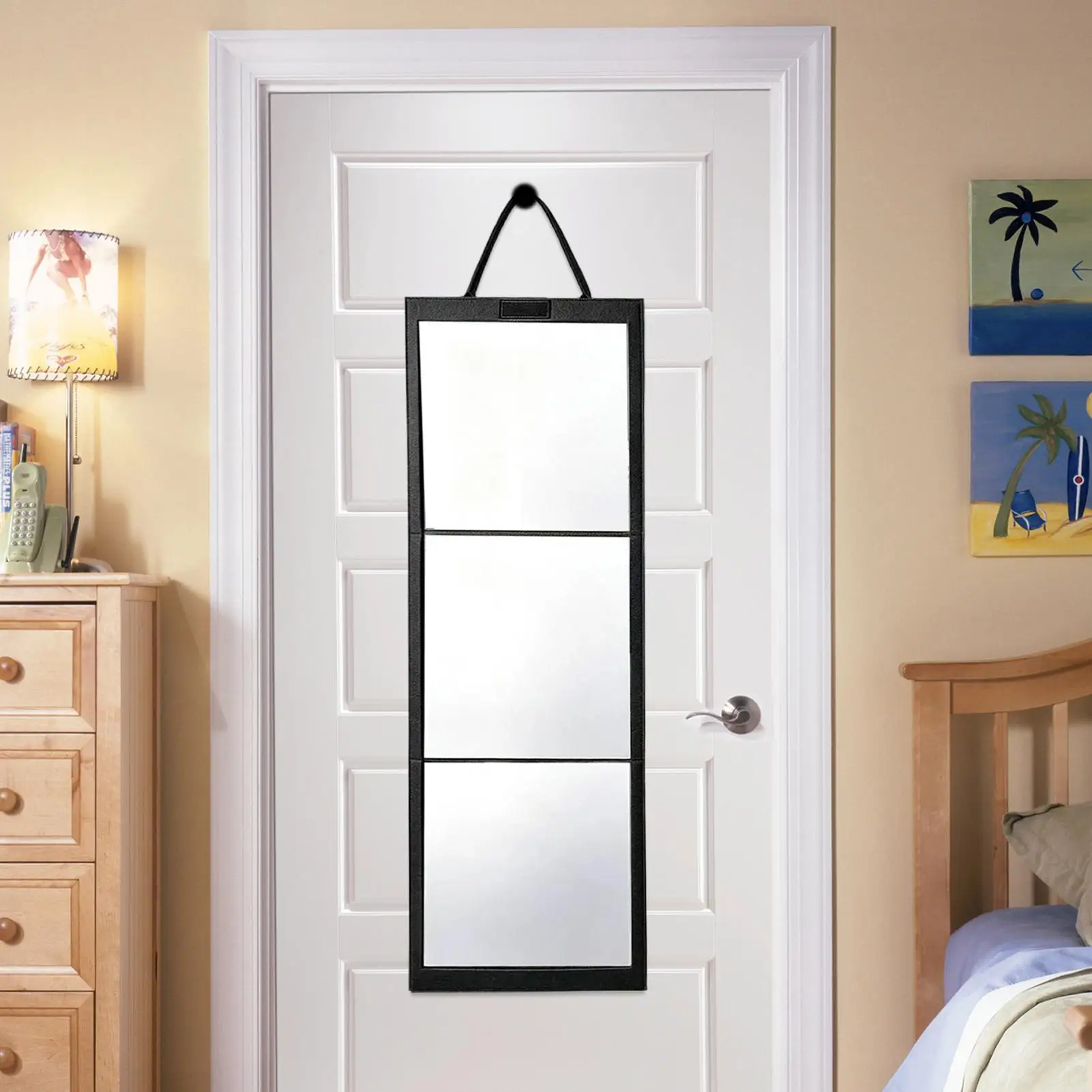 Mirror Full Length Hangable Shatterproof Folding Portable Looking-Glass 108x28cm Acrylic Wall Mirror for Door Wall Desktop