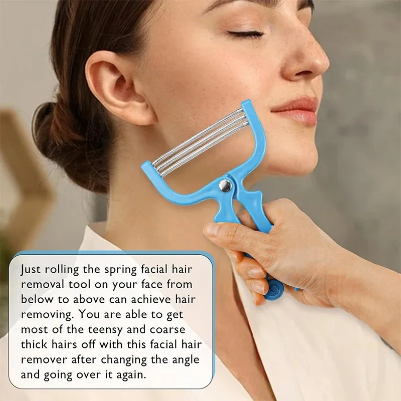 Facial Hair Removal Device Safe Handheld Spring Roller Type Women'S Facial Hair Removal Tool Spring Roller Hair Remover Cleaner