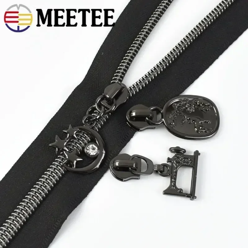 5-20Pcs 5# Metal Zipper Heads For Clothes Zips Tapes Bag Shoes Zippers Slider Pocket Replacement Zip Pull  Repair Kit Accessorie