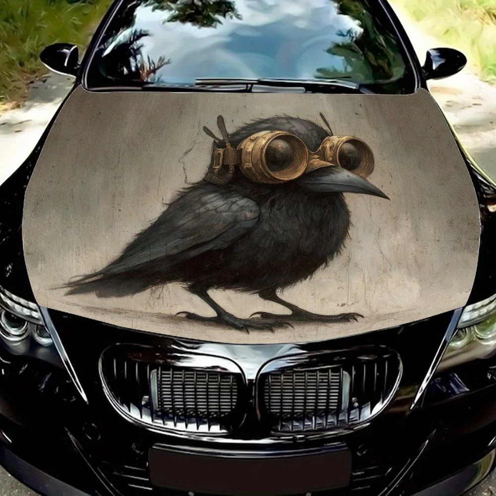 

Bird with Goggles Car Hood Decal Sticker - Durable Vinyl Wrap, Splash-Resistant & Easy Removal, Fit For All Cars - Automotive Ac