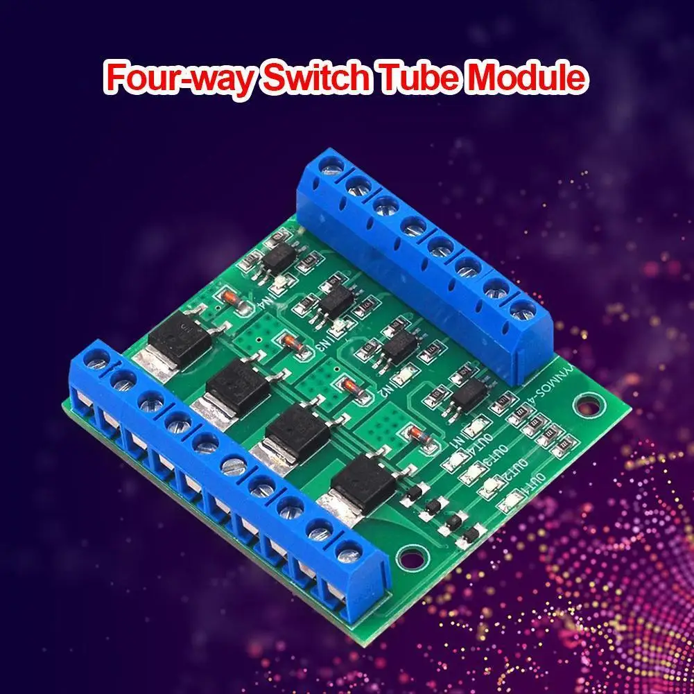 4-Channel MOS PLC Amplifier Board PWM 3-20V to 3.7-27V 10A Optocoupler Isolation