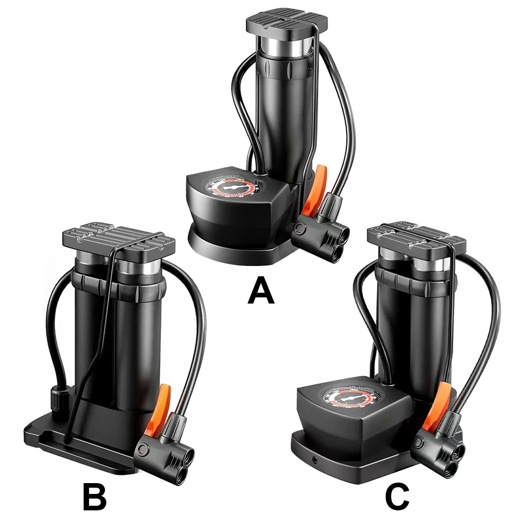 

Foot Pedal Portable Pump with Gauge Foot-Activated Floor Pump Schrader Valve Car Basketball Inflator for Bikes Ball Inflatable