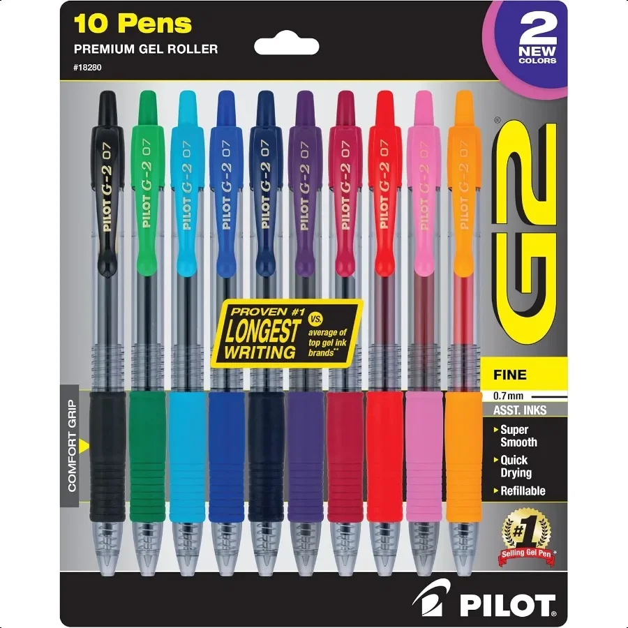 

G2 Limited Edition Harmony Ink Collection Выдвижные гелевые ручки 0,7 мм Fine Point Ассорти чернил 10 упаковок Новые розово-розовые виноградные чернила 10