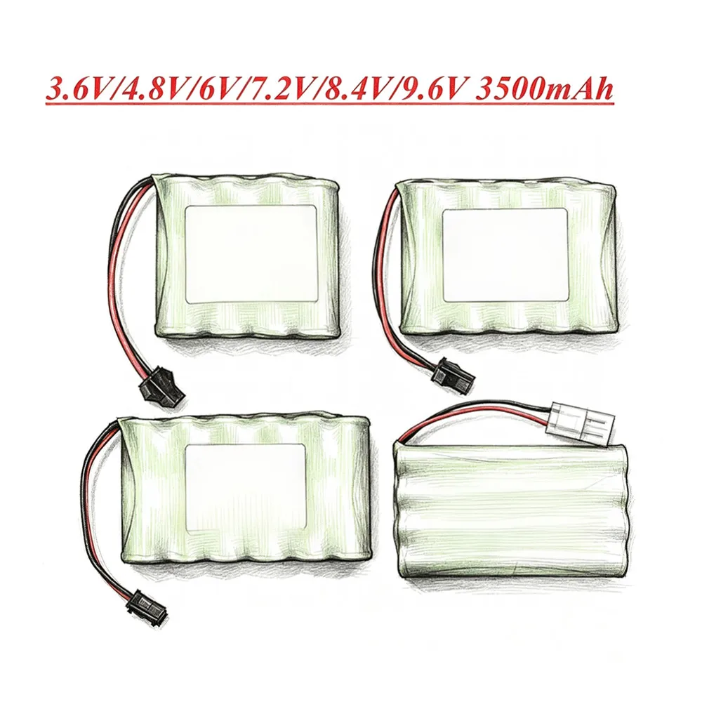3.6V/4.8V/6V/7.2V/8.4V/9.6V 3500mah NI-MH AA 3000mah Rechargeable Battery Pack For Remote Control Toys Electric Car Volt SM Plug