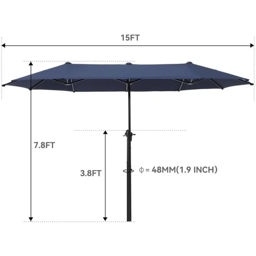 Market Umbrellas for Poolside Garden Backyard Patio Furniture Outdoor Set Parasol Umbrella Windproof Strong the Beach