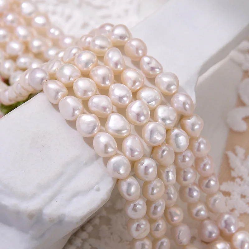 7.5–8.5mm Baroque Natural Freshwater Pearls Irregularly Shaped Semi-finished Beads for Jewellery Making DIY Necklace Bracelet