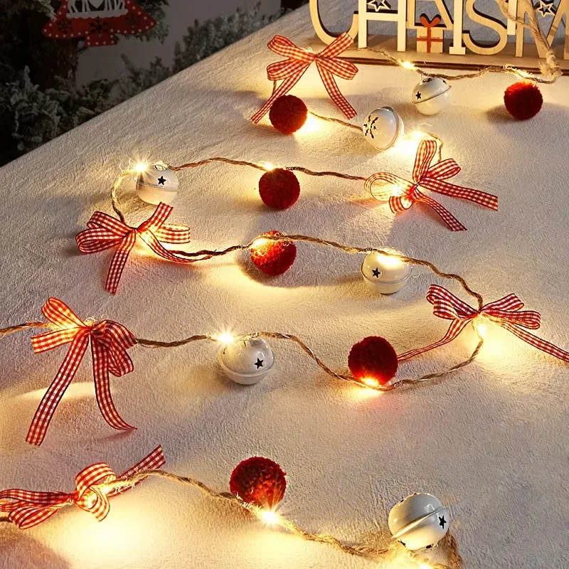 Christmas Light String New Red Fruit Pinecone Bell Pine Needle Christmas Vine Craft Light Festival Courtyard Decoration Light