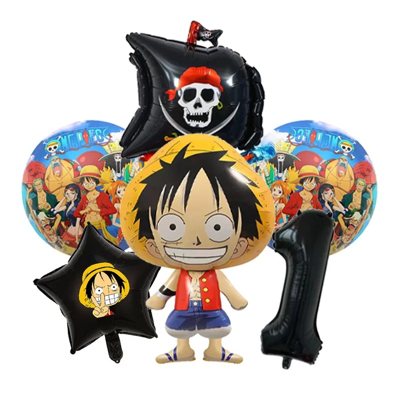 One Piece Thousand Sunny Ship Foil Balloon Supershape Mylar for Boys Anime Birthday Party Cake Table Decor