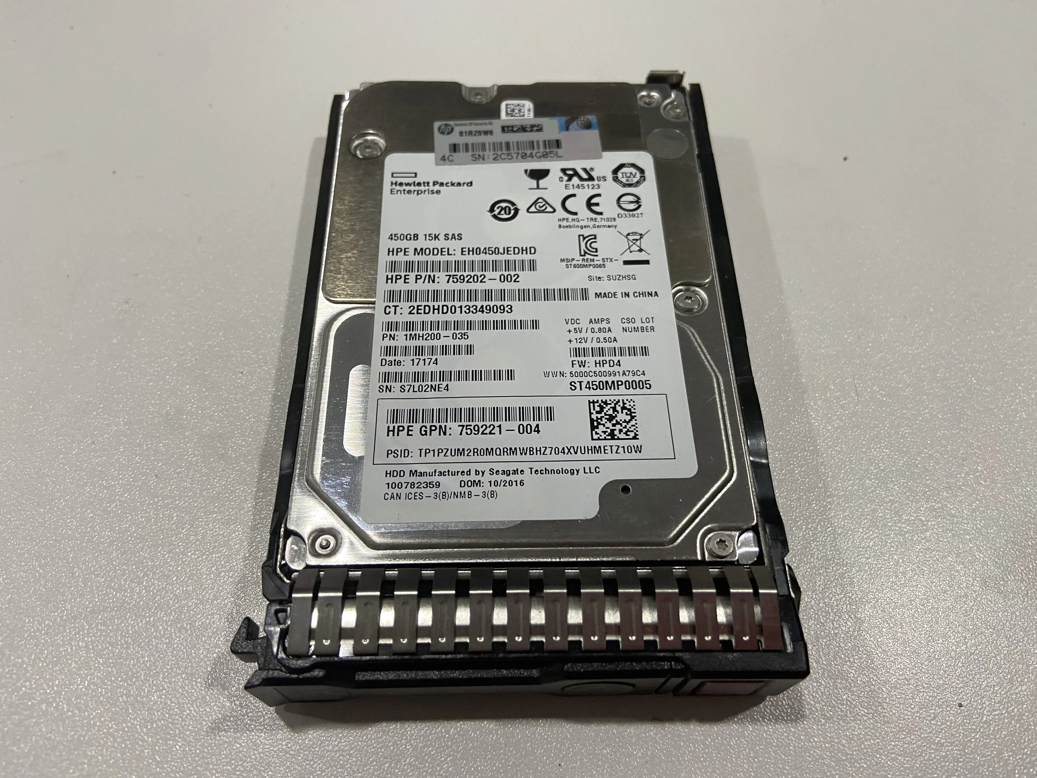 Hot Sale Original Brand 759210-B21 HPE 450GB 12G SAS 15K rpm 2.5