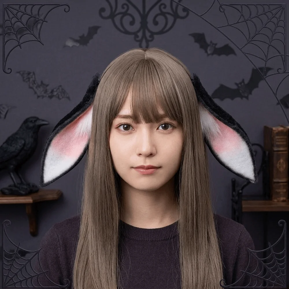 Cute Animal Rabbit Ears Hair Hoop Faux Fur Soft Bunny Ears Headband Lop-eared Hair Accessories Plush Headwear Events