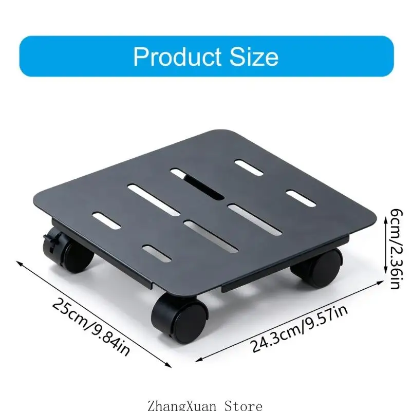 Topfständer-Tablett mit Rädern, Rollsockel aus Metall mit belüfteter Plattform für Innenbehälter und Haushaltsräume 3XUF – Detail 6