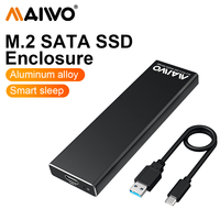 MAIWO M.2 SATA SSD to USB 3.0 External SSD Reader Converter Adapter Enclosure Solid State SSD External Box Case Tool Free for Pc