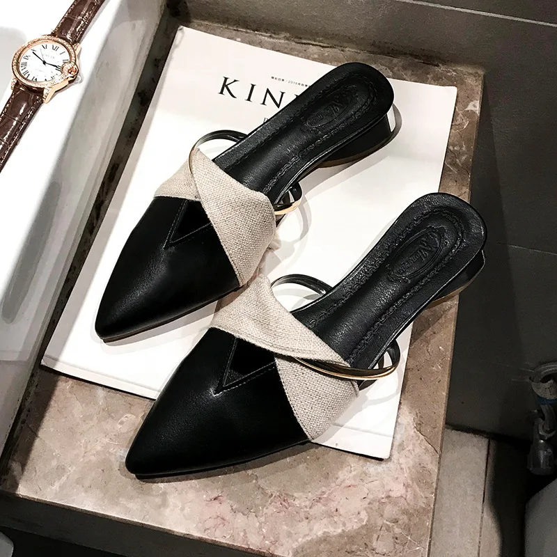 Mules elegantes de tacón para mujer, sandalias sexys de punta estrecha sin cordones, zapatos de ocio y oficina, novedad de verano