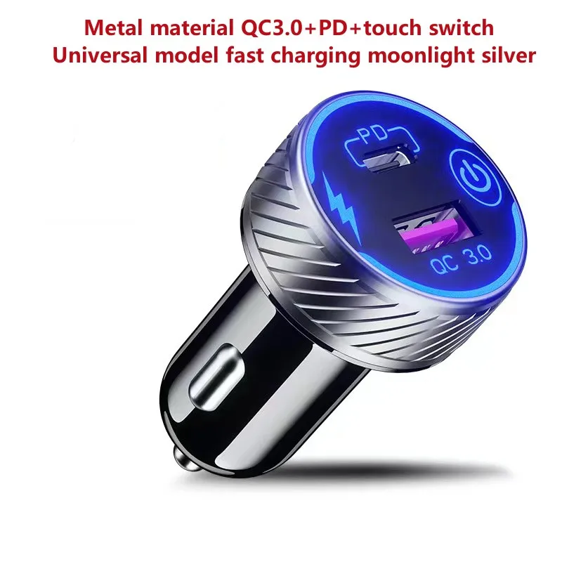 60W USB Car Charger Quick Charge QC3.0 Type C PD+USB With Switch Control Car Charging Charger For 12-24V Car Truck Boat