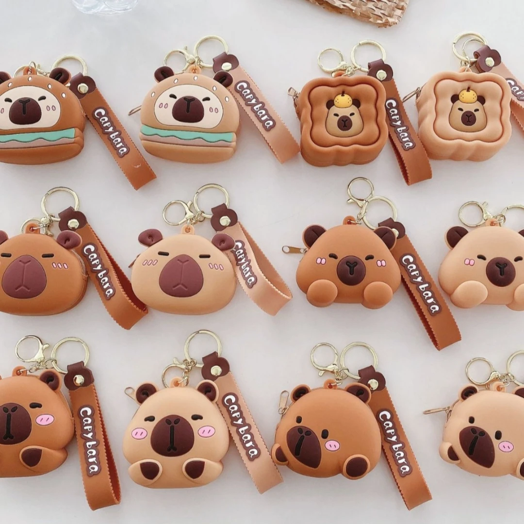 لطيف سيليكون كابيبارا محفظة المفاتيح محفظة سيليكون محفظة نسائية للعملات المعدنية لطيف كابيبارا محفظة نسائية للعملات المعدنية لتخزين الهدايا للأطفال