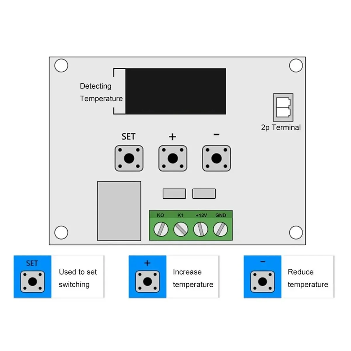 

【Home-Tools!】2Pcs W1209 Temperature Controller Module with Case LED Display Digital Thermostat Module with Waterproof NTC Probe