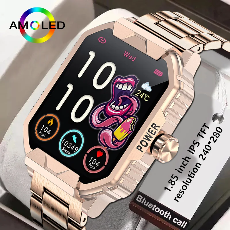 

LIGE Smartwatch 2023 Android and IOS iPhone Bluetooth Call Fitness Tracker Activity Watch for Women Golden Steel Belt Watchs