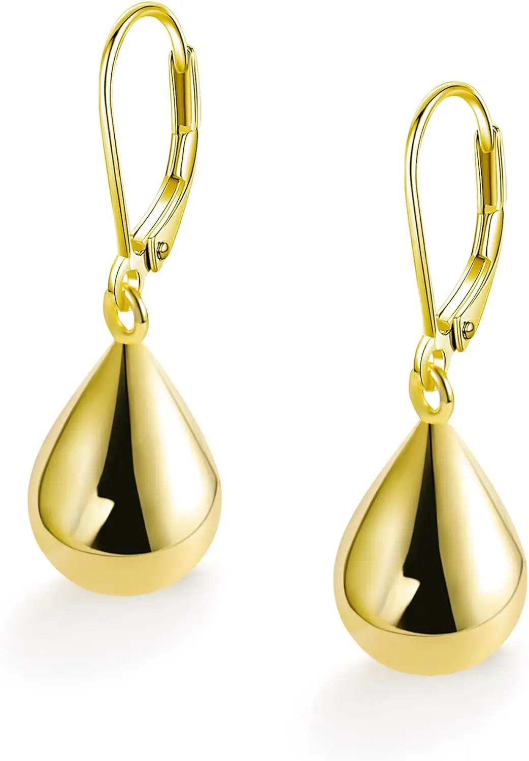 

Minimalist Gold Silver Drop Earrings for Women, Small Dangle Leverback Pendant Earrings