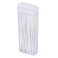 50 Pcs Plastic Toothpicks 2 Way Tooth Picks Interdental Brush Cleaners Portable Box Random Color