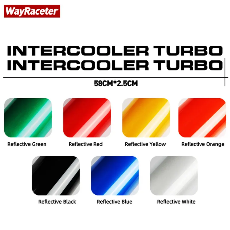 2 Pcs Intercooler Turbo Sticker Reflective Graphics Vinyl Decal For Mitsubishi Pajero Shogun Montero Side MK2 V20 Accessories