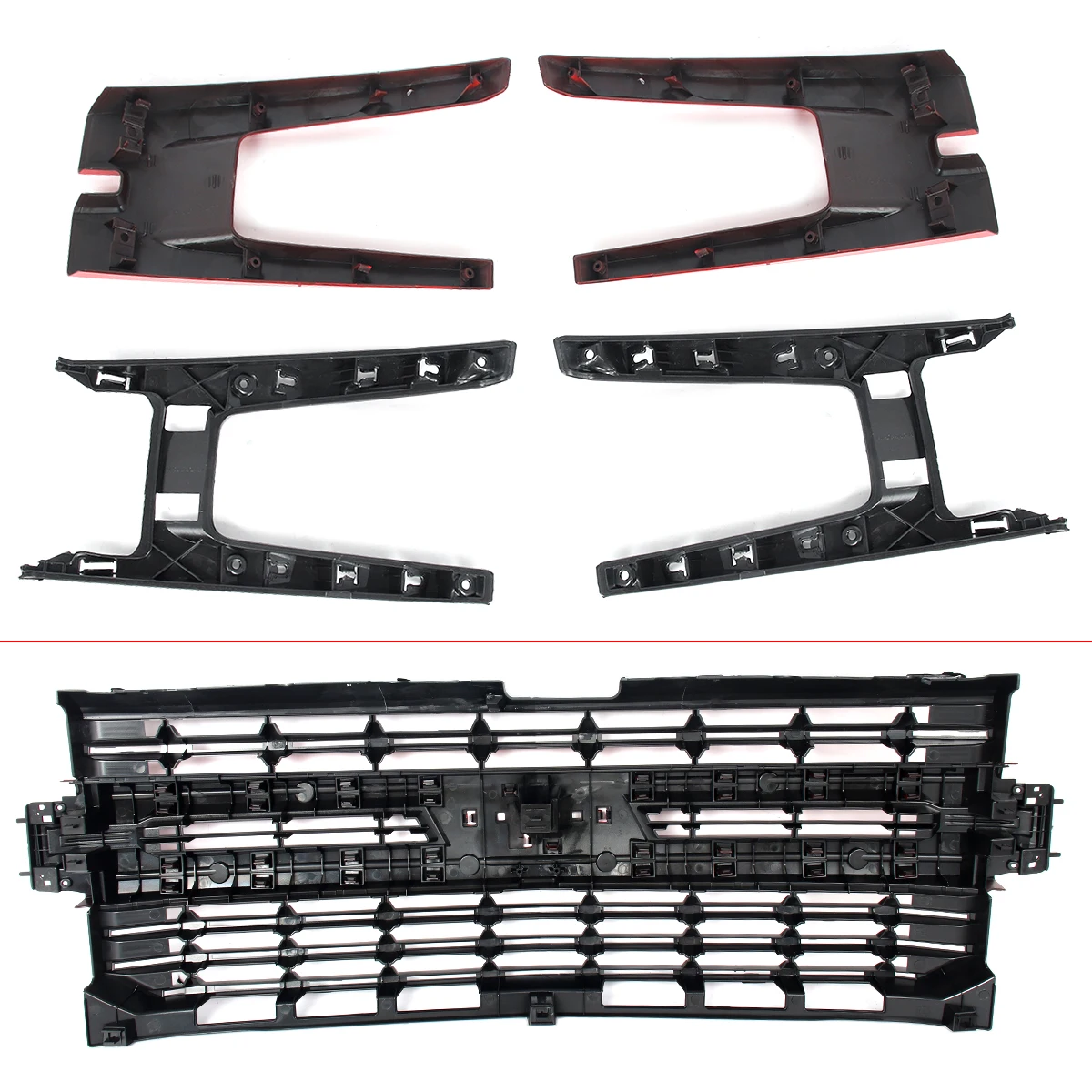 Ersatz für 2019–2021 Chevrolet Silverado 1500 LT RST Frontgrill-Baugruppe Red Hot WA130X Kfz-Außenzubehör