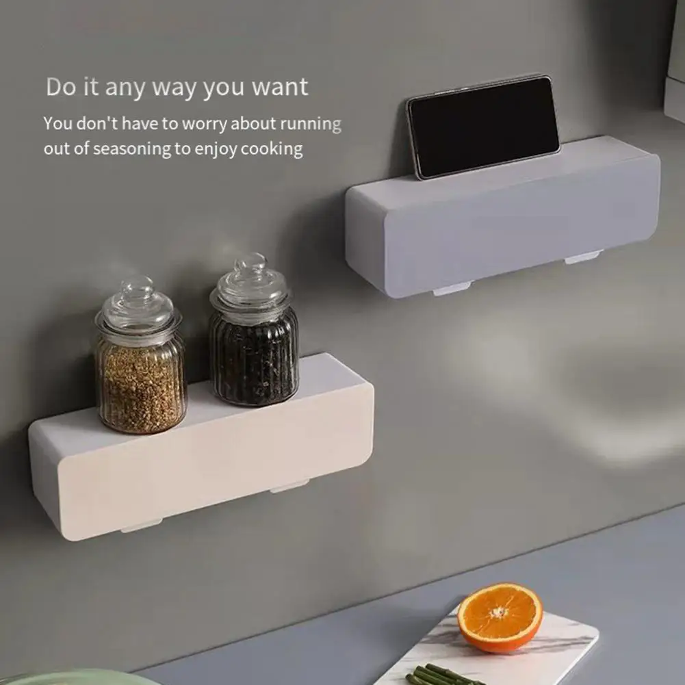 Kitchen Accessories Capacity Seasoning Box with Lid Dustproof Waterproof Spice Jar Set Wall-mounted Salt Pepper Container
