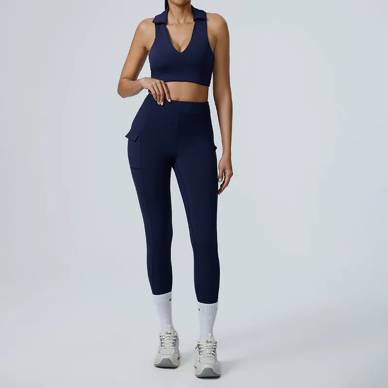 Sexy Crisscross Back Sports Bra & High-Waisted Quick-Dry Yoga Pants Set Butt-Lifting Gym Leggings with Breathable Fabric Workout
