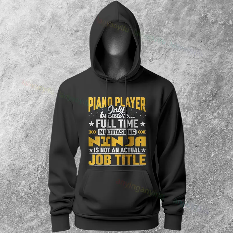 Śmieszne bluzy z motywem muzyki fortepianowej - grafika z napisem \\\\\\\"Rzeczy, które robię w wolnym czasie\\\\\\\", codzienna bluza z długim rękawem dla mężczyzn i kobiet.