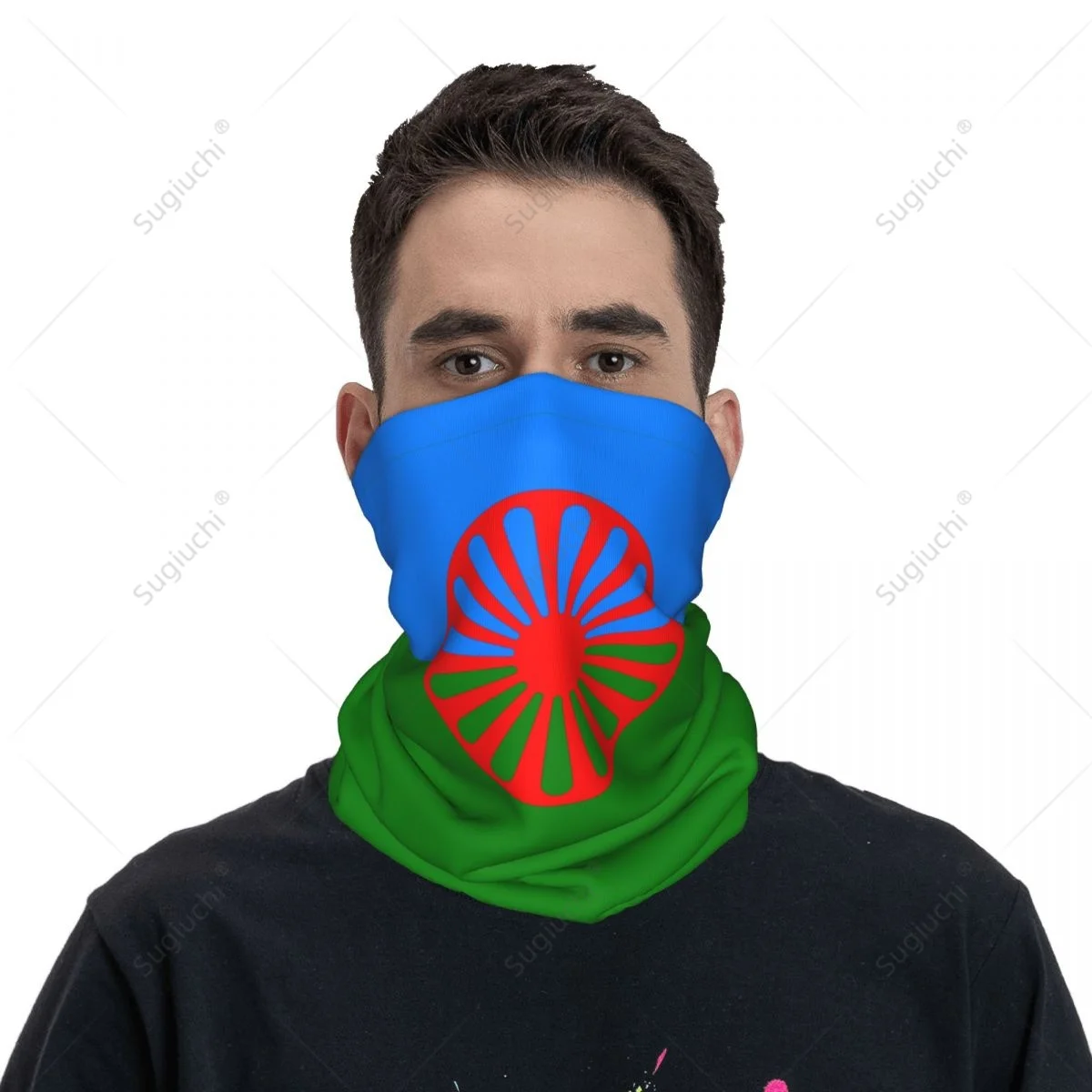 Pañuelo con bandera gitana Rom Unisex, bufanda para el cuello, máscara facial, bufandas, calentador de cuello, Bandana sin costuras, gorros para ciclismo y senderismo