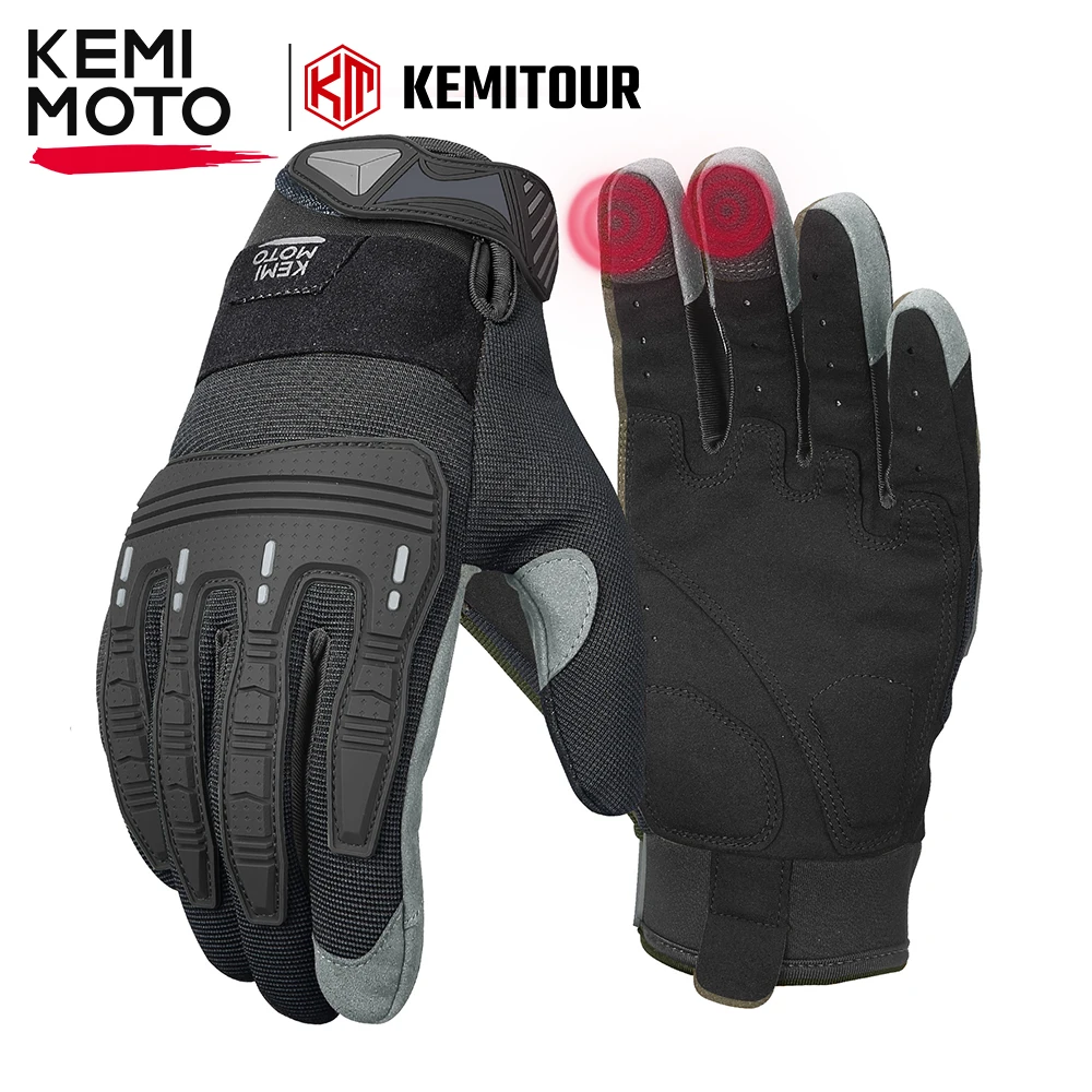 

KEMIMOTO Motorcycle Gloves For Men Climbing Hunting Tactical With Rubber Guard Touchscreen Gloves For Outdoor Work Sports