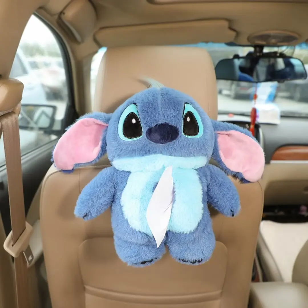 Disney Cartoon Anime Stitch Plush Tissue Box Cute Stuffed Plush Decoration Cartoon Plush Doll Gifts For Girl