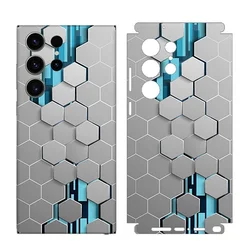 Abstract Honeycomb Decal Skin for Samsung Galaxy S23 S22 S24 Ultra A54 A14 A52 A52s 5G Back Screen Protector Film Cover Sticker